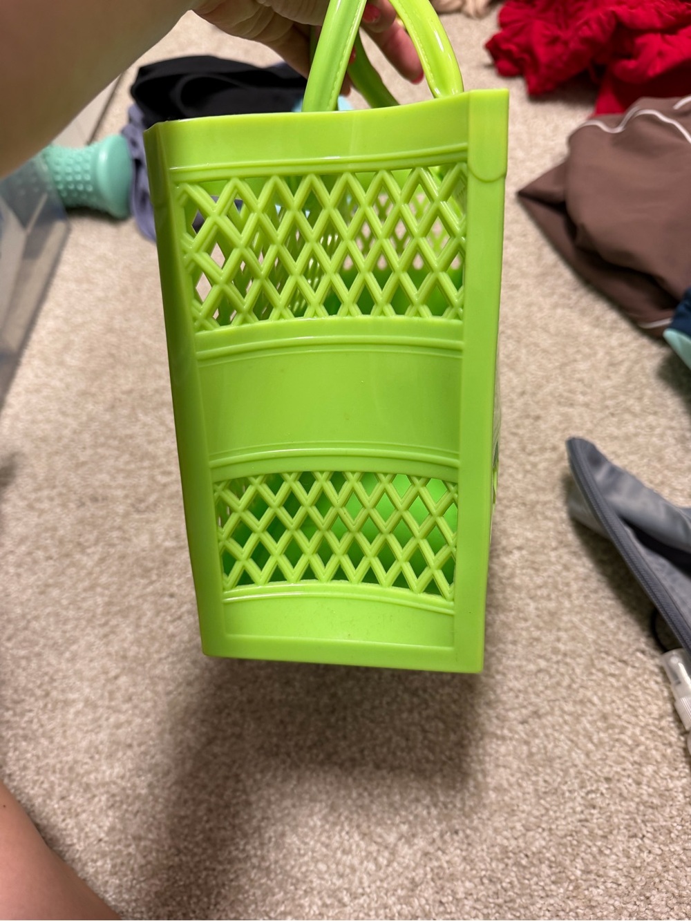 Nordstrom Neon Lime Lattice Tote - Picture 4 of 5